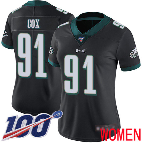 Women Philadelphia Eagles 91 Fletcher Cox Black Alternate Vapor Untouchable NFL Jersey Limited Player